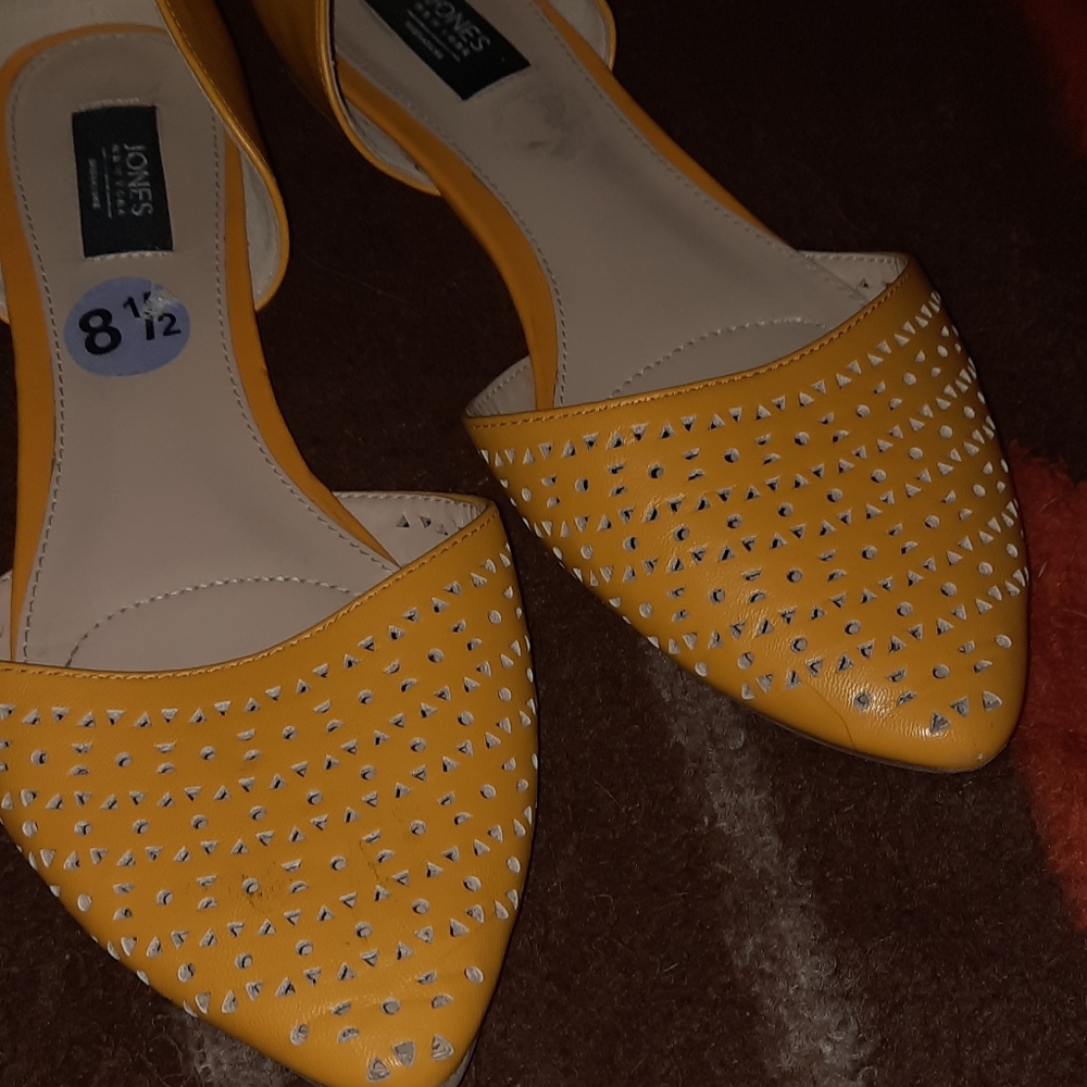 🍀3/15 Jones New York Yellow Golden Flats - Picture 5 of 8
